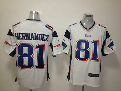 New England Patriots 81 Aaron Hernandez White Nike Game NFL jerseys